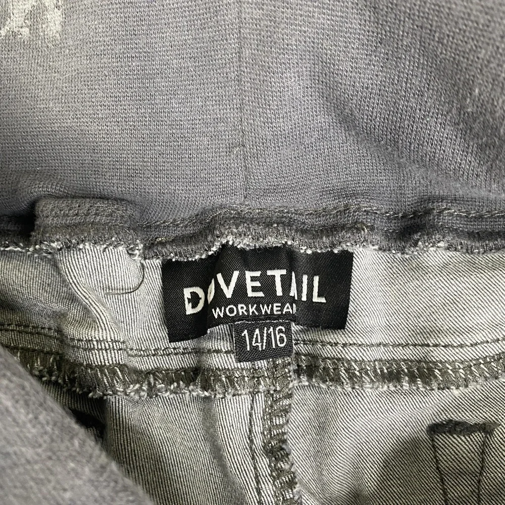 Dovetail Workwear Pants Double Knee Gray Utility Work Stretch Zipper Pockets